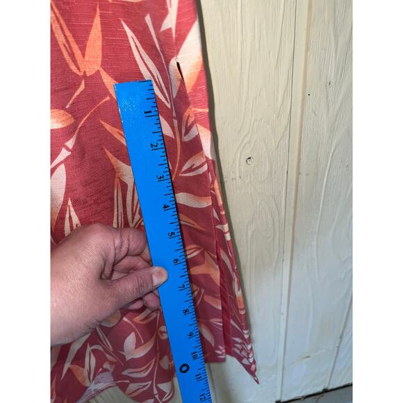 Silk Tommy Bahama Size 8 MAXI DRESS Floral Tropical Palm Vents Vintage Medium - Picture 4 of 8